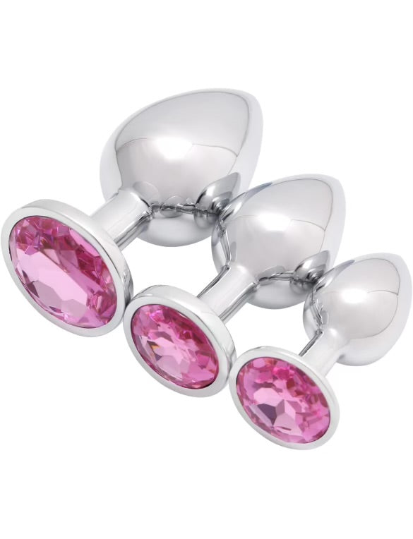 Love Plugs Silver Anal Plug Set of 3 By 4PLAY69 INC