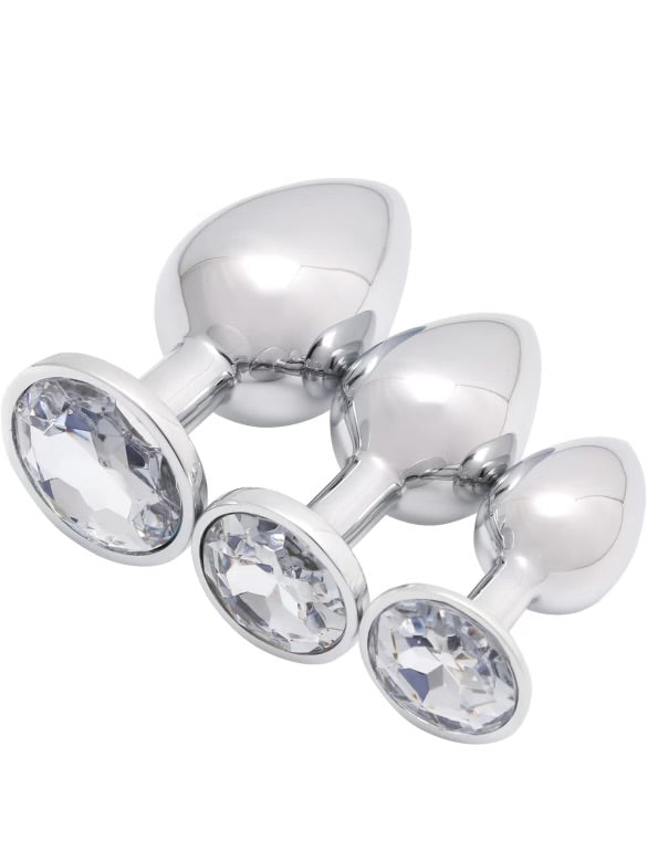 Love Plugs Silver Anal Plug Set of 3 By 4PLAY69 INC