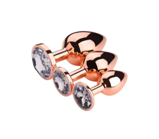 Love Plugs Rose Gold Anal Plug Set Of 3 By 4PLAY69 INC
