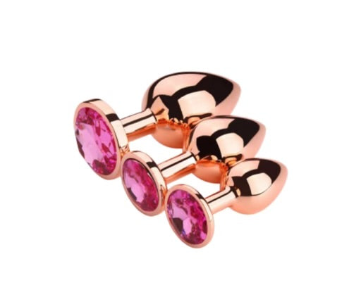 Love Plugs Rose Gold Anal Plug Set Of 3 By 4PLAY69 INC