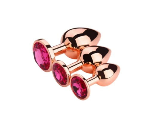 Love Plugs Rose Gold Anal Plug Set Of 3 By 4PLAY69 INC