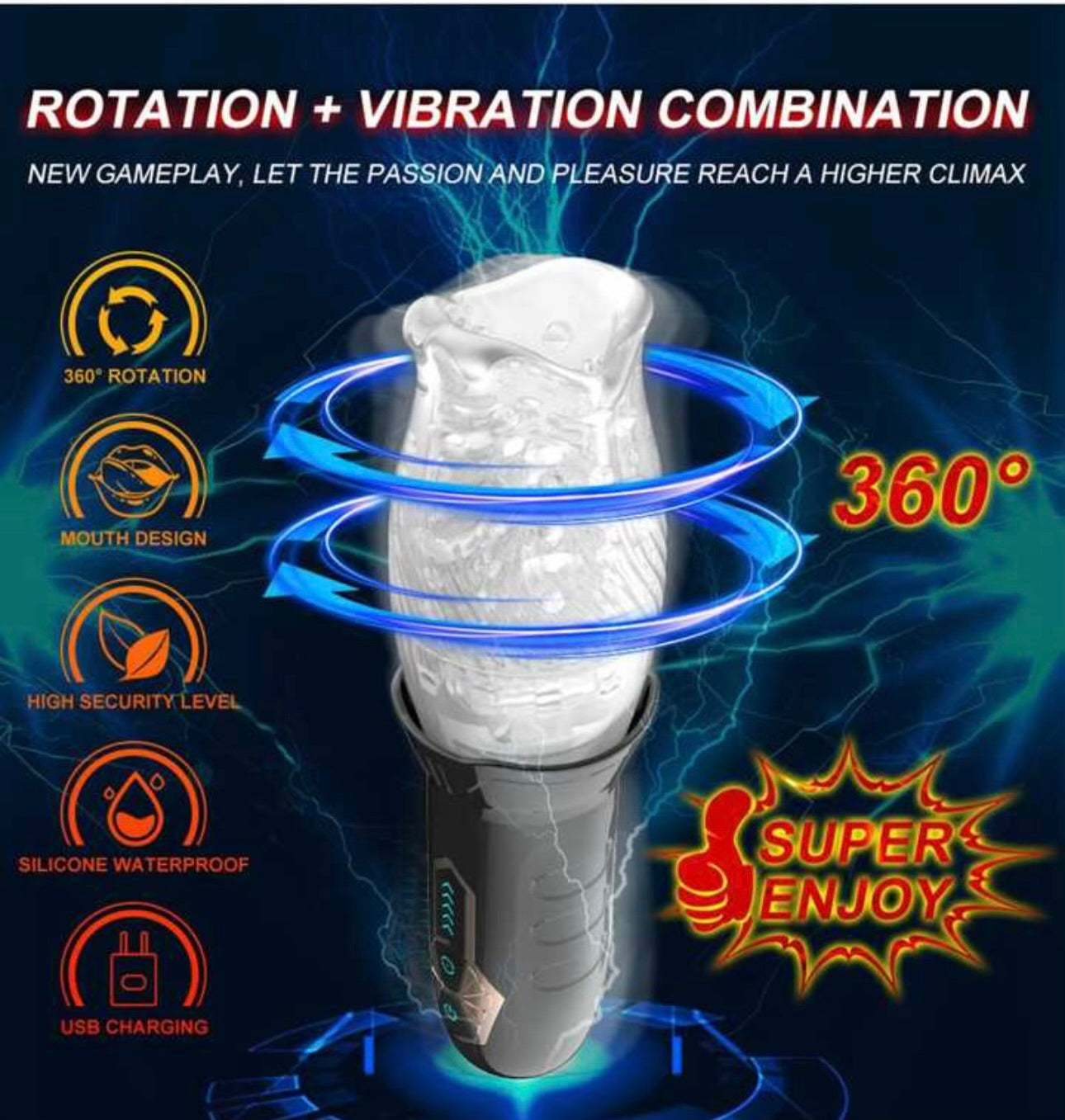 Secret Lover Rotating Vibrating Masturbation Cup By 4PLAY69 INC