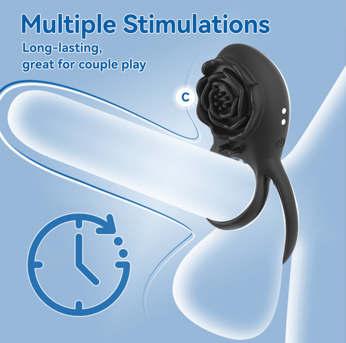 Black Rose Vibrating Cock Ring By 4PLAY69 INC