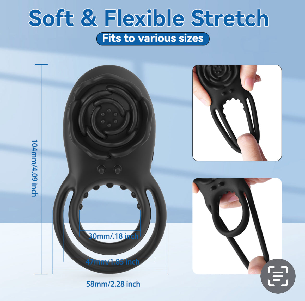 Black Rose Vibrating Cock Ring By 4PLAY69 INC