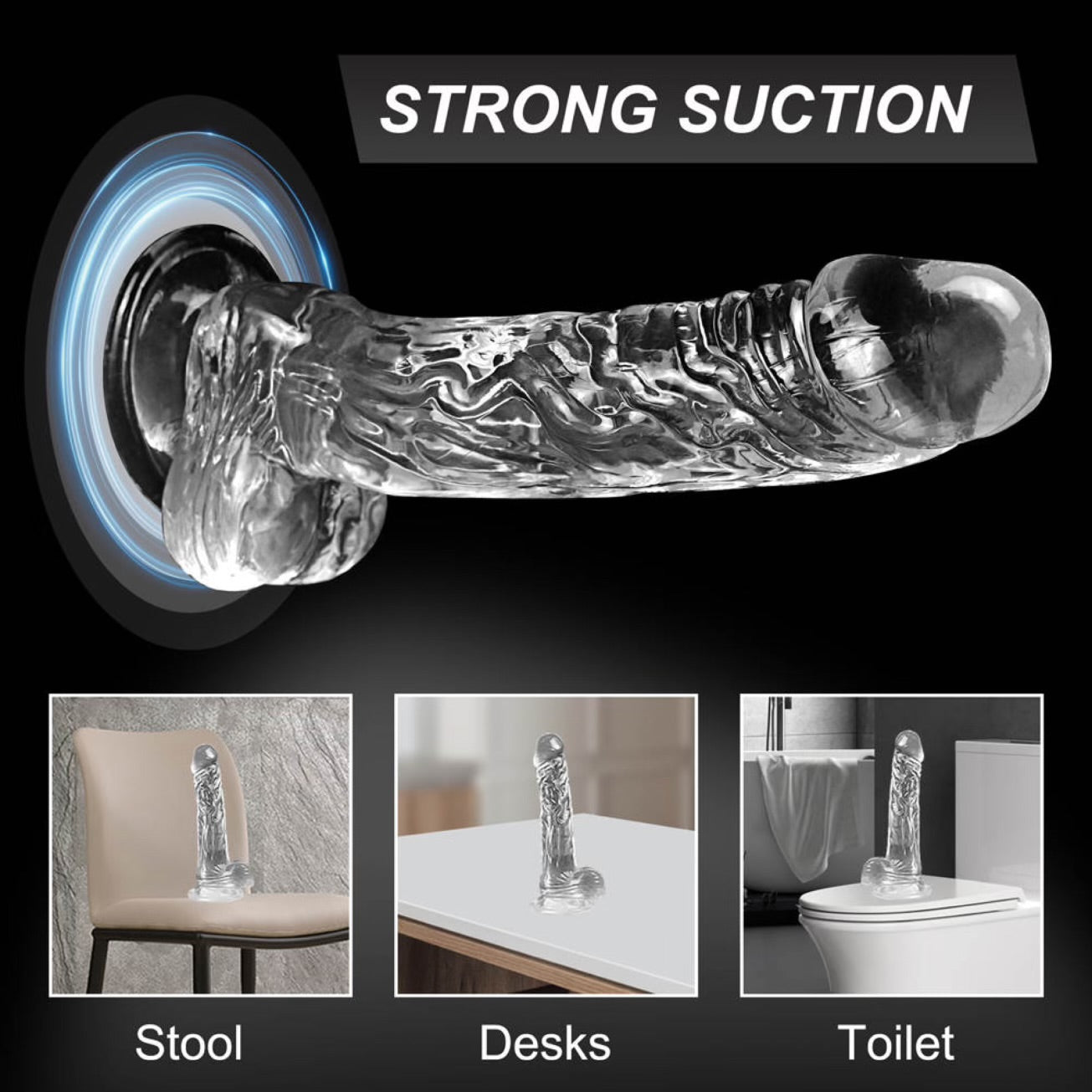 Crystal Ball Clear Suction Dildo 4PLAY69 INC