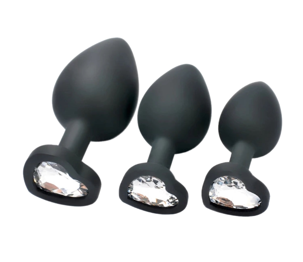 Love Plugs Black Silicone Anal Plugs Set Of 3 By 4PLAY69 INC