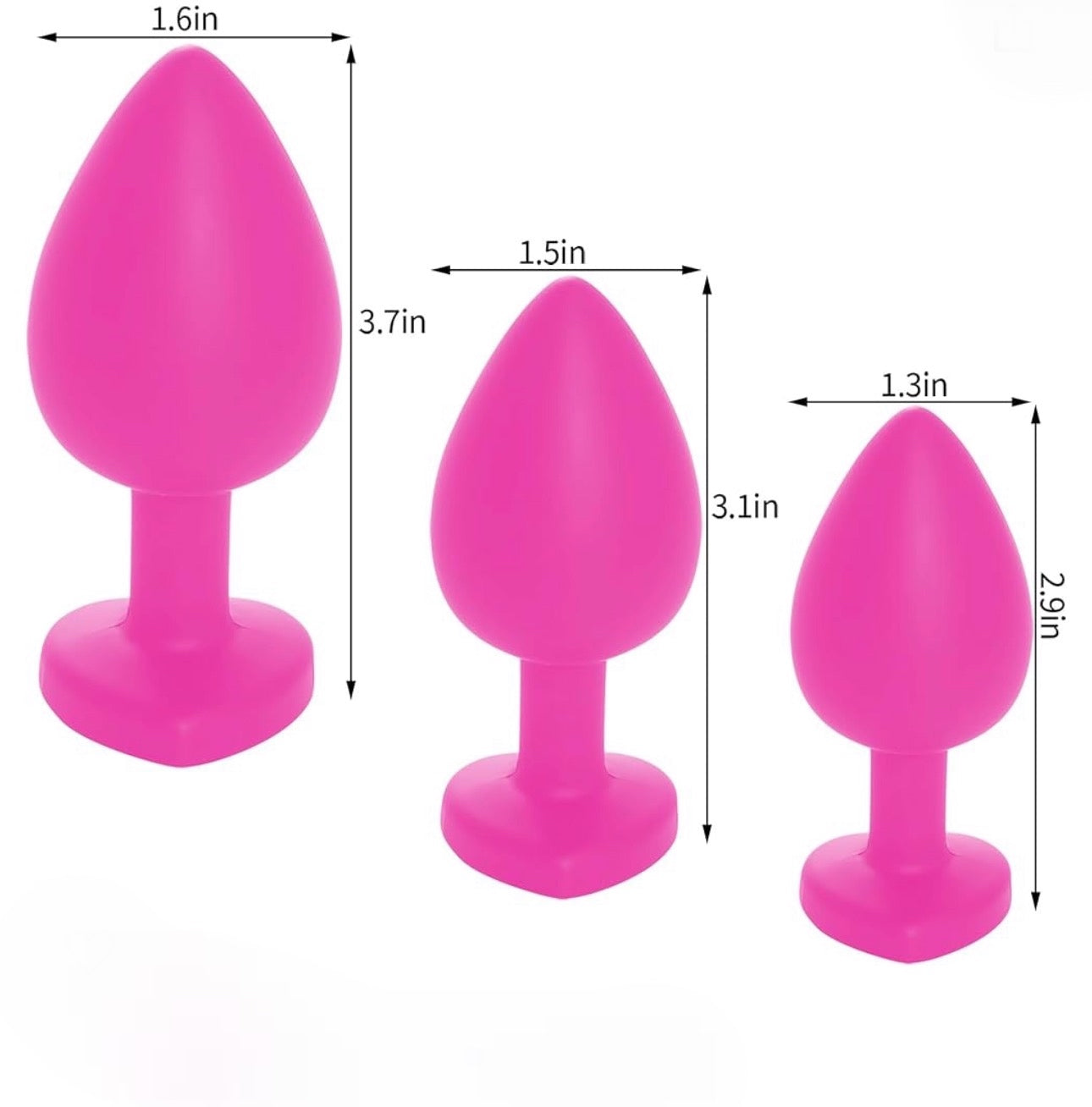 Love Plugs Pink Silicone Anal Plugs Set Of 3 By 4PLAY69 INC