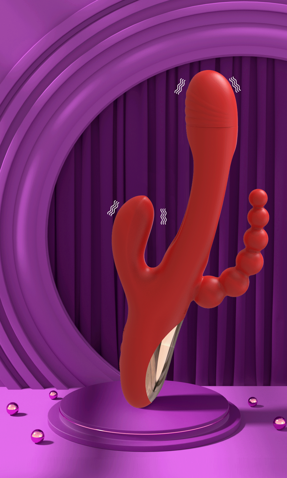 Red Erotic Triple Pleasure By 4PLAY69 INC