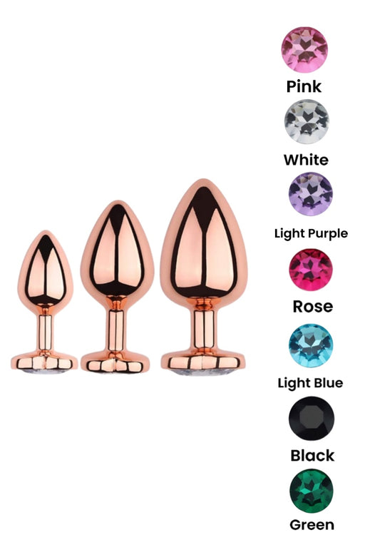 Love Plugs Rose Gold Anal Plug Set Of 3 By 4PLAY69