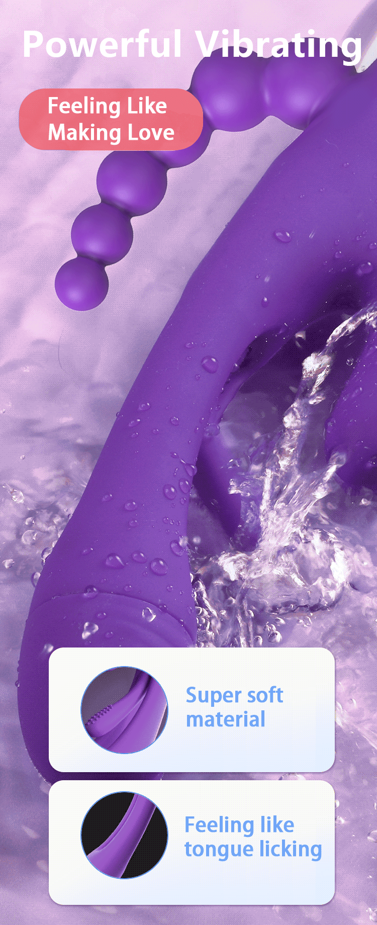 Purple Erotic Triple Pleasure  By 4PLAY69 INC